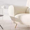 Fauteuil avec Accoudoirs En Bouclette Fausse Fourrure Tapissée - Boucles Blanches - Belise image 7