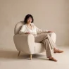 Fauteuil avec accoudoirs - Rembourré en tissu Bouclette - Belise image 7
