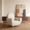 Fauteuil avec accoudoirs - Rembourré en tissu Bouclette - Belise image 7