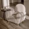 Fauteuil avec accoudoirs - Rembourré en tissu Bouclette - Belise image 7