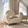 Fauteuil avec accoudoirs - Rembourré en tissu Bouclette - Belise image 7