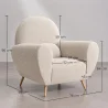 Fauteuil avec accoudoirs - Rembourré en tissu Bouclette - Belise image 7