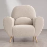 Fauteuil avec accoudoirs - Rembourré en tissu Bouclette - Belise image 7