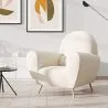 Fauteuil avec Accoudoirs En Bouclette Fausse Fourrure Tapissée - Boucles Blanches - Belise image 7