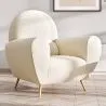 Fauteuil avec Accoudoirs En Bouclette Fausse Fourrure Tapissée - Boucles Blanches - Belise image 7