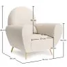 Fauteuil avec Accoudoirs En Bouclette Fausse Fourrure Tapissée - Boucles Blanches - Belise image 7