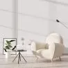 Fauteuil avec Accoudoirs En Bouclette Fausse Fourrure Tapissée - Boucles Blanches - Belise image 7