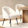 Fauteuil Design - En Bouclette Fausse Fourrure Tapissée - Boucles Blanches - Wasda image 7