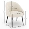 Fauteuil Design - En Bouclette Fausse Fourrure Tapissée - Boucles Blanches - Wasda image 7