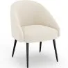 Fauteuil Design - En Bouclette Fausse Fourrure Tapissée - Boucles Blanches - Wasda image 7