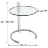 Table d'appoint ronde ajustable - Verre et acier - Lake image 7