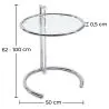 Table d'appoint ronde ajustable - Verre et acier - Lake image 7
