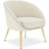 Fauteuil avec Accoudoirs En Bouclette Fausse Fourrure Tapissée - Boucles Blanches - Pimba image 7