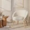 Fauteuil avec Accoudoirs En Bouclette Fausse Fourrure Tapissée - Boucles Blanches - Pimba image 7