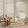 Fauteuil avec Accoudoirs En Bouclette Fausse Fourrure Tapissée - Boucles Blanches - Pimba image 7