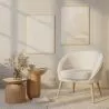 Fauteuil avec Accoudoirs En Bouclette Fausse Fourrure Tapissée - Boucles Blanches - Pimba image 7