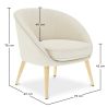 Fauteuil avec Accoudoirs En Bouclette Fausse Fourrure Tapissée - Boucles Blanches - Pimba image 7