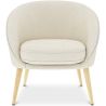 Fauteuil avec Accoudoirs En Bouclette Fausse Fourrure Tapissée - Boucles Blanches - Pimba image 7