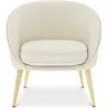 Fauteuil avec Accoudoirs En Bouclette Fausse Fourrure Tapissée - Boucles Blanches - Pimba image 7