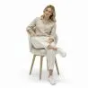Fauteuil En Bouclette Fausse Fourrure Tapissée - Boucles Blanches - Yuna image 7