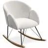 Fauteuil à Bascule avec Accoudoirs En Bouclette Fausse Fourrure Tapissée - Boucles Blanches - Freia image 7