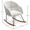 Fauteuil à Bascule avec Accoudoirs En Bouclette Fausse Fourrure Tapissée - Boucles Blanches - Freia image 7