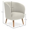 Fauteuil avec Accoudoirs En Bouclette Fausse Fourrure Tapissée - Boucles Blanches- Wesna image 7
