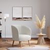 Fauteuil avec Accoudoirs En Bouclette Fausse Fourrure Tapissée - Boucles Blanches- Wesna image 7