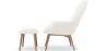 Fauteuil avec Repose-Pieds En Bouclette Fausse Fourrure Tapissée - Boucles Blanches - Huda image 7