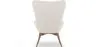 Fauteuil avec Repose-Pieds En Bouclette Fausse Fourrure Tapissée - Boucles Blanches - Huda image 7