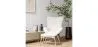 Fauteuil avec Repose-Pieds En Bouclette Fausse Fourrure Tapissée - Boucles Blanches - Huda image 7