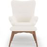 Fauteuil avec Repose-Pieds En Bouclette Fausse Fourrure Tapissée - Boucles Blanches - Huda image 7