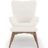 Fauteuil avec Repose-Pieds En Bouclette Fausse Fourrure Tapissée - Boucles Blanches - Huda image 7