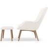 Fauteuil avec Repose-Pieds En Bouclette Fausse Fourrure Tapissée - Boucles Blanches - Huda image 7
