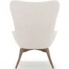 Fauteuil avec Repose-Pieds En Bouclette Fausse Fourrure Tapissée - Boucles Blanches - Huda image 7