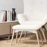 Fauteuil avec Repose-Pieds En Bouclette Fausse Fourrure Tapissée - Boucles Blanches - Huda image 7