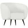 Fauteuil avec Accoudoirs En Bouclette Fausse Fourrure Tapissée - Boucles Blanches - Nuba image 7