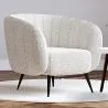 Fauteuil avec Accoudoirs En Bouclette Fausse Fourrure Tapissée - Boucles Blanches - Nuba image 7