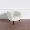 Fauteuil avec Accoudoirs En Bouclette Fausse Fourrure Tapissée - Boucles Blanches - Nuba image 7