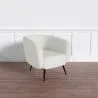 Fauteuil avec Accoudoirs En Bouclette Fausse Fourrure Tapissée - Boucles Blanches - Nuba image 7