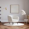 Fauteuil avec Accoudoirs En Bouclette Fausse Fourrure Tapissée - Boucles Blanches - Nuba image 7