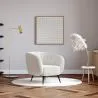Fauteuil avec Accoudoirs En Bouclette Fausse Fourrure Tapissée - Boucles Blanches - Nuba image 7