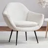 Fauteuil avec Accoudoirs -En Bouclette Fausse Fourrure Tapissée - Boucles Blanches- Eila image 7