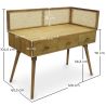 Bureau style Cannage Design en bois naturel - Oka image 7