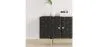 Buffet noir vintage en bois massif et métal - Huisu image 7