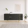 Buffet noir vintage en bois massif et métal - Huisu image 7