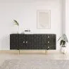 Buffet noir vintage en bois massif et métal - Huisu image 7