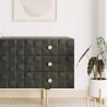 Buffet noir vintage en bois massif et métal - Huisu image 7