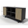 Buffet en Bois Naturel - Stile Vintage - Noir - Edan image 7
