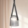 Lustre de plafond - Suspension - Cuir et verre - Bim image 7